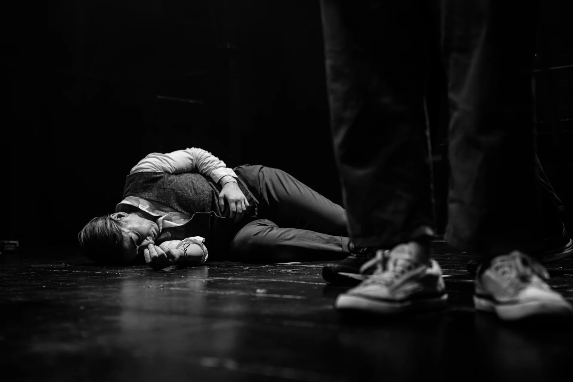 black and white, aerial performance, theatre performing art, play, aerial circus act, live performance, acting