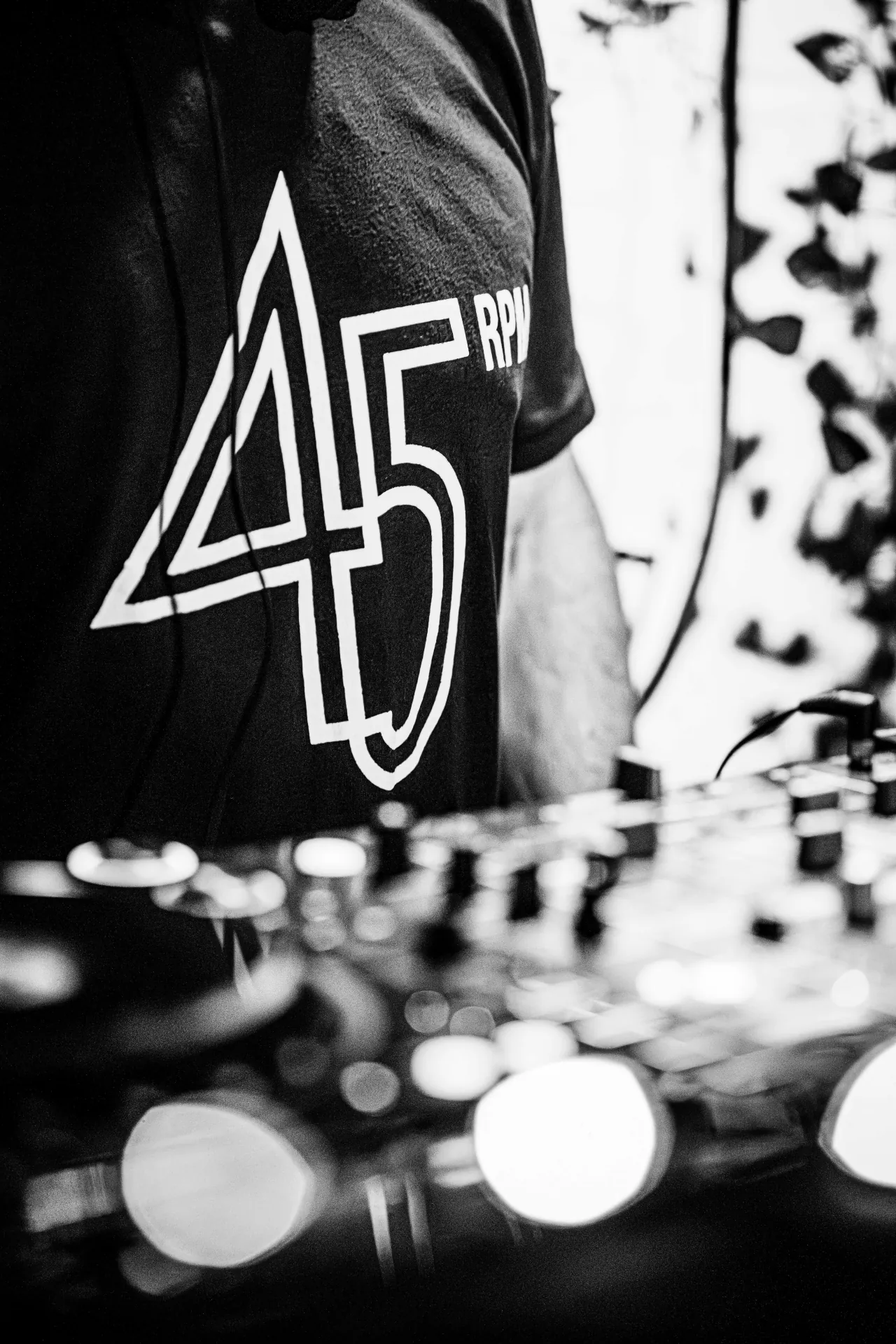 black and white dj deck in a party