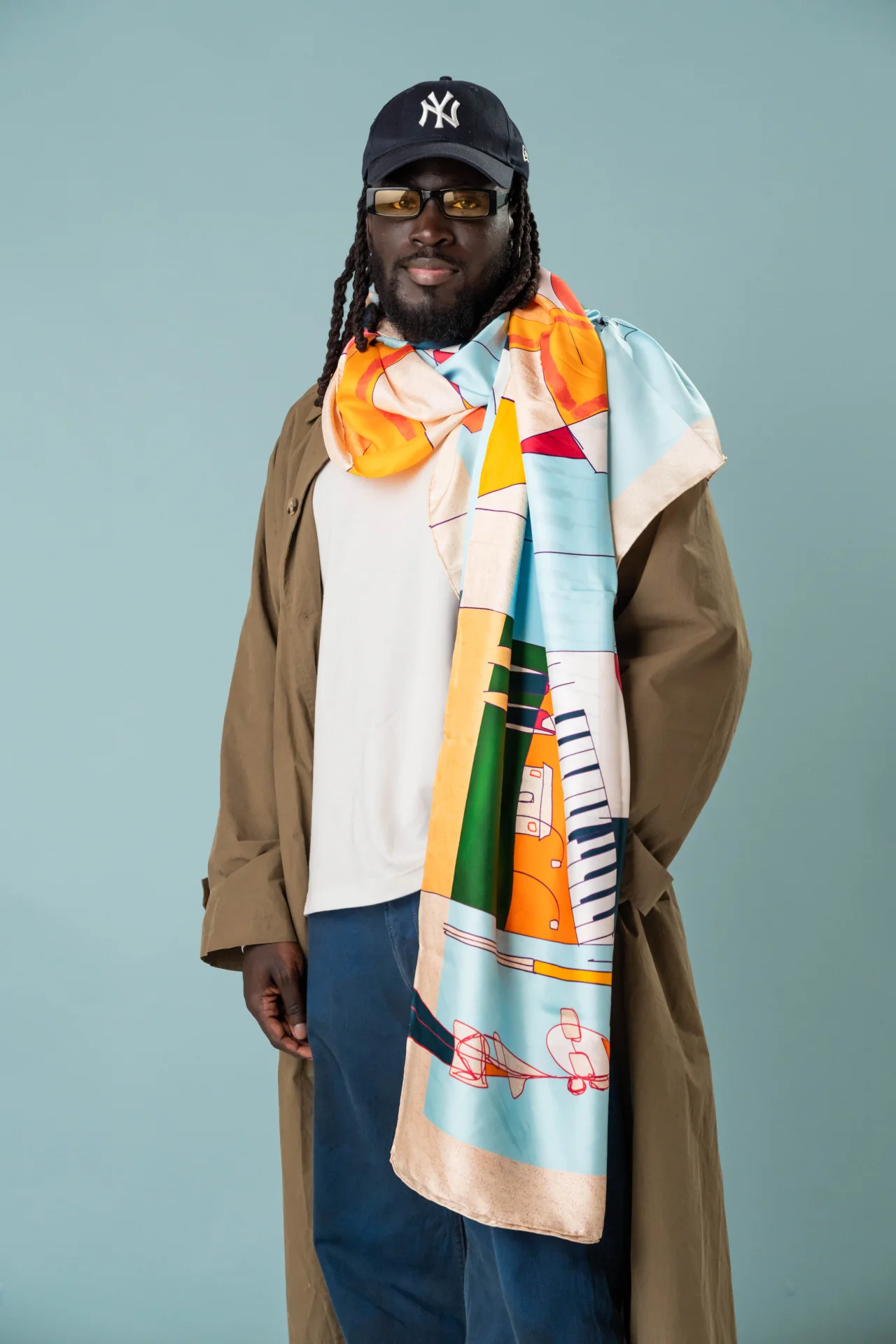 lifestyle, fun and lively, brand, design, fashion, artpiece, silk scarves, portrait