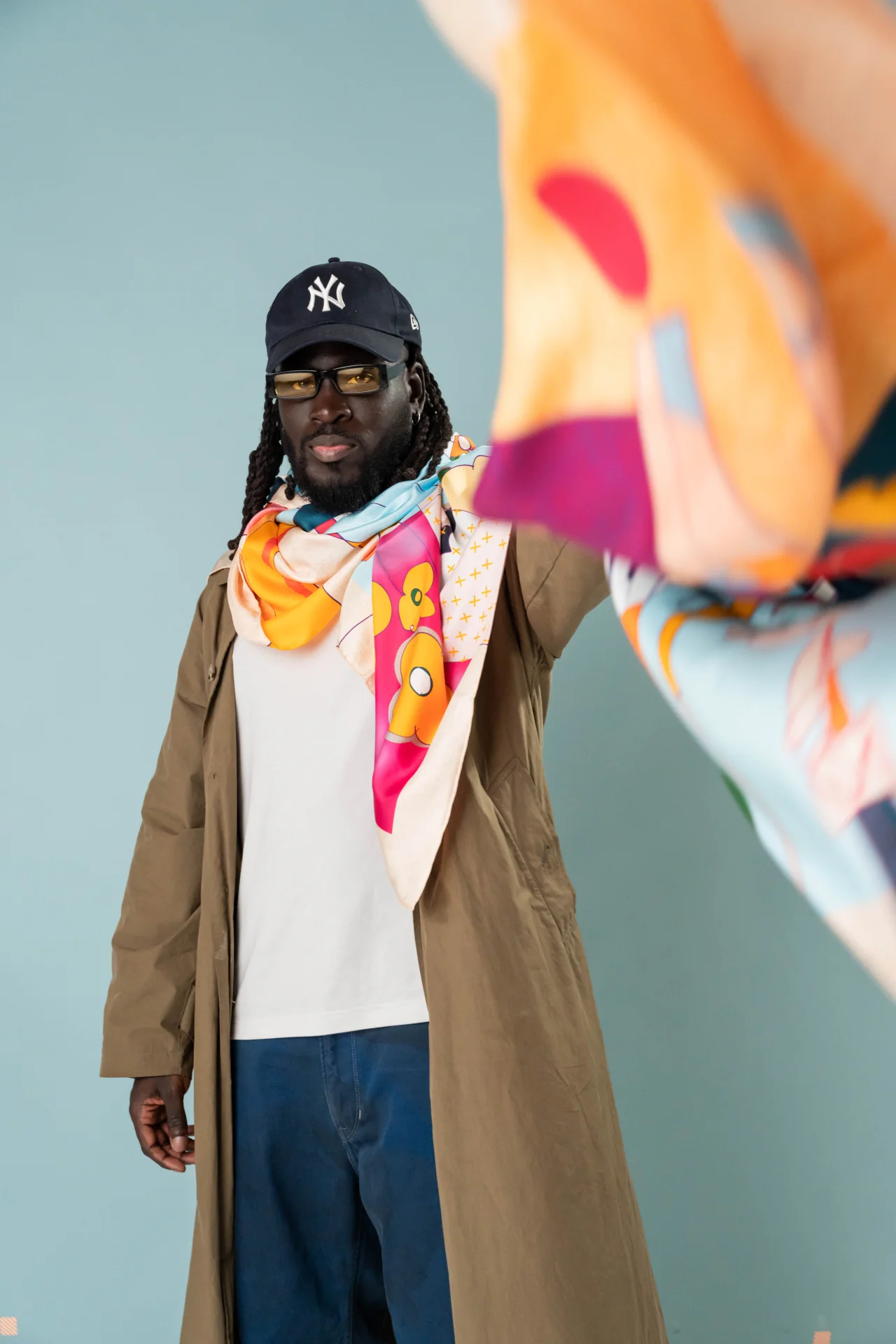 lifestyle, fun and lively, brand, design, fashion, artpiece, silk scarves, portrait