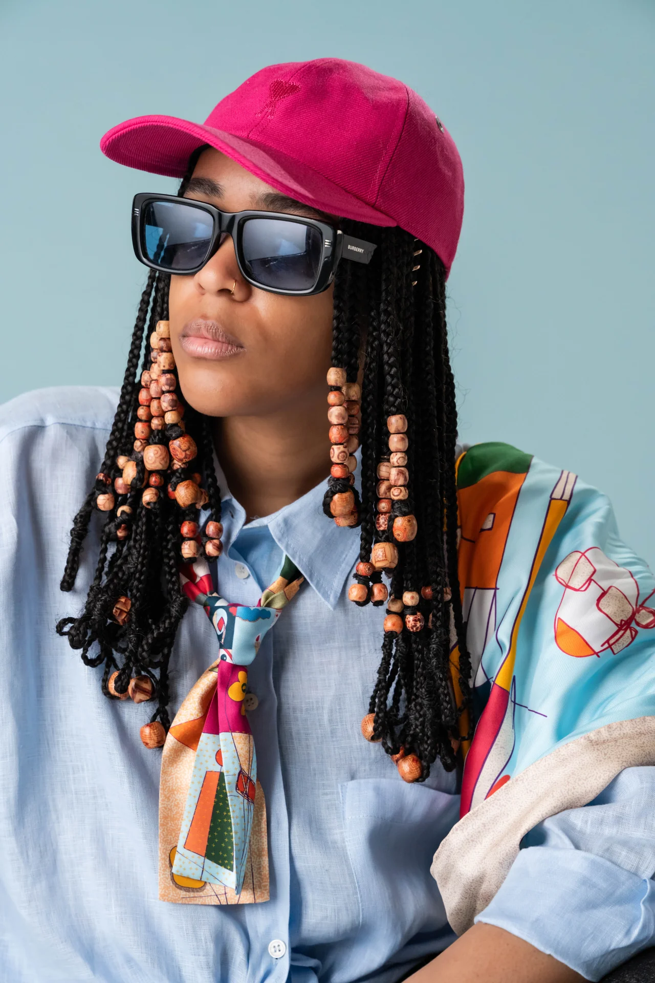 lifestyle, fun and lively, brand, design, fashion, artpiece, silk scarves, portrait