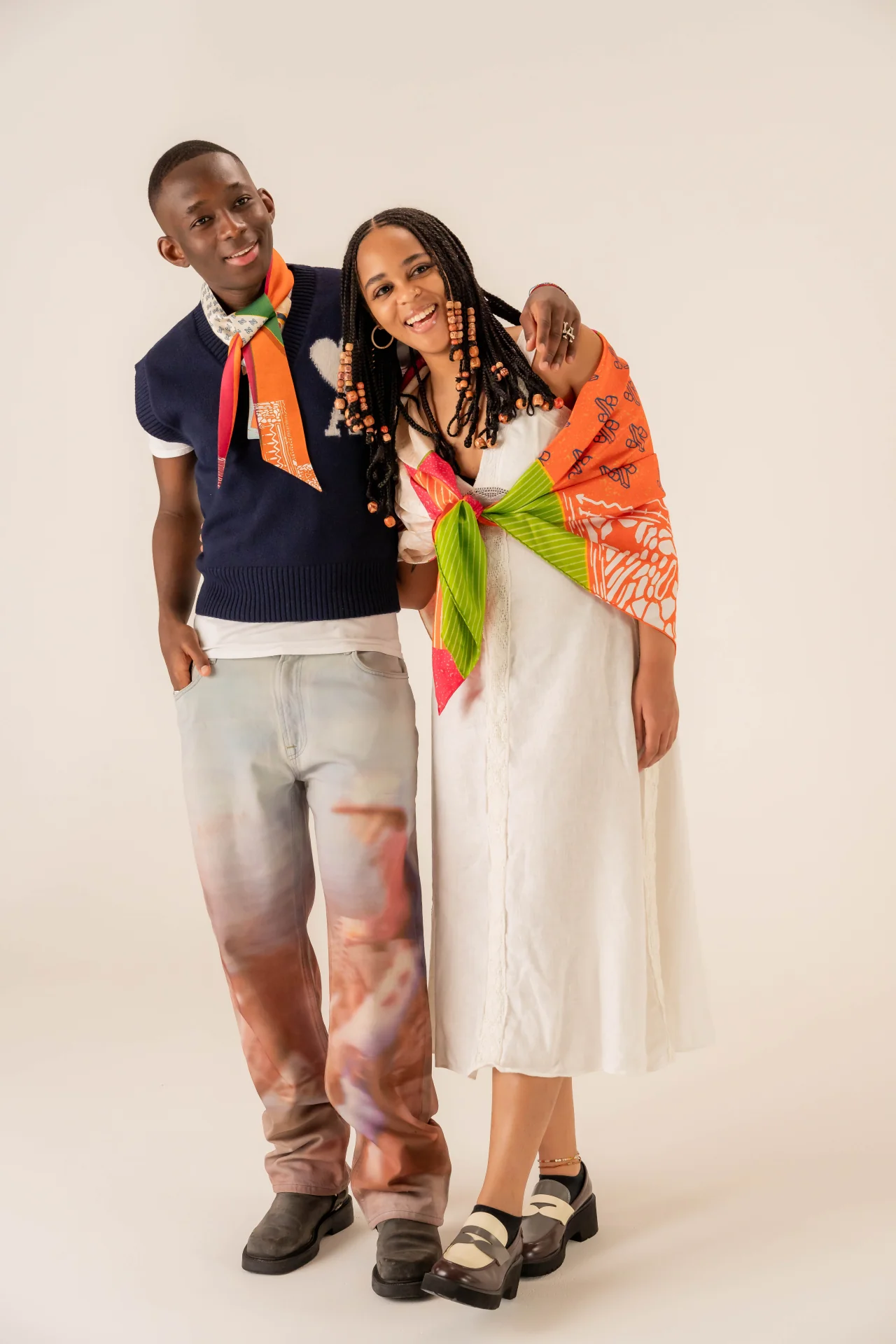 lifestyle, fun and lively, brand, design, fashion, artpiece, silk scarves, portrait