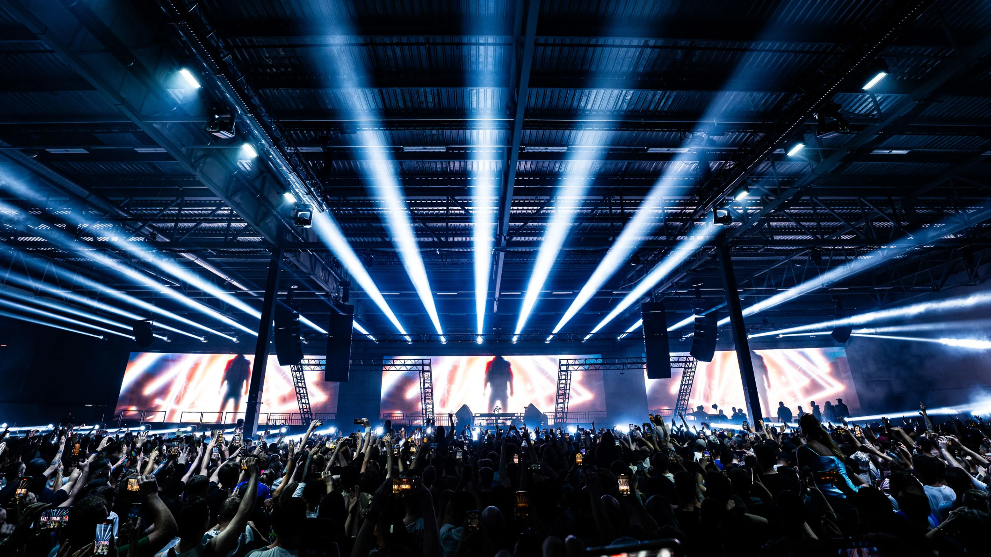 DJ set photography featuring immersive visuals, pulsating energy, and audience interaction at a music festival.