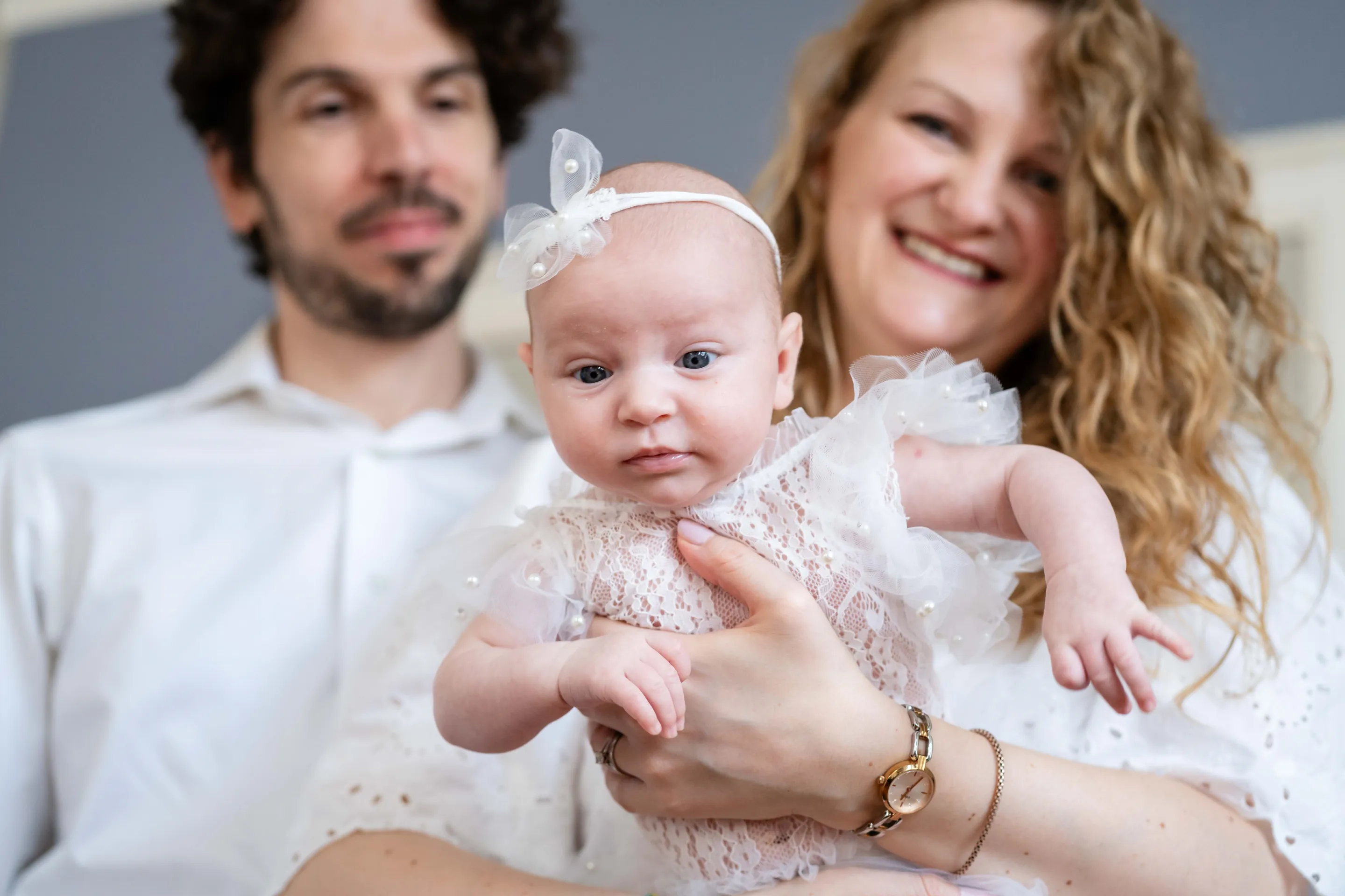 family, couple, portrait, baby, newborn